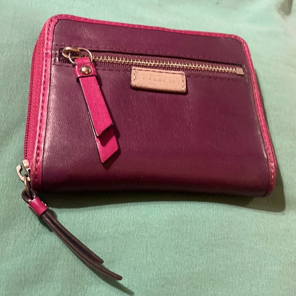 Coach Bags Coach Burgandy And Pink Wallet Poshmark